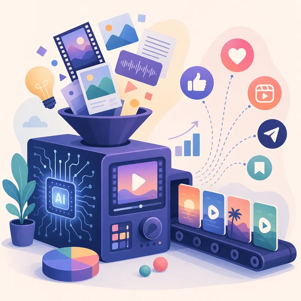 Illustration related to ai video tools for social media marketing