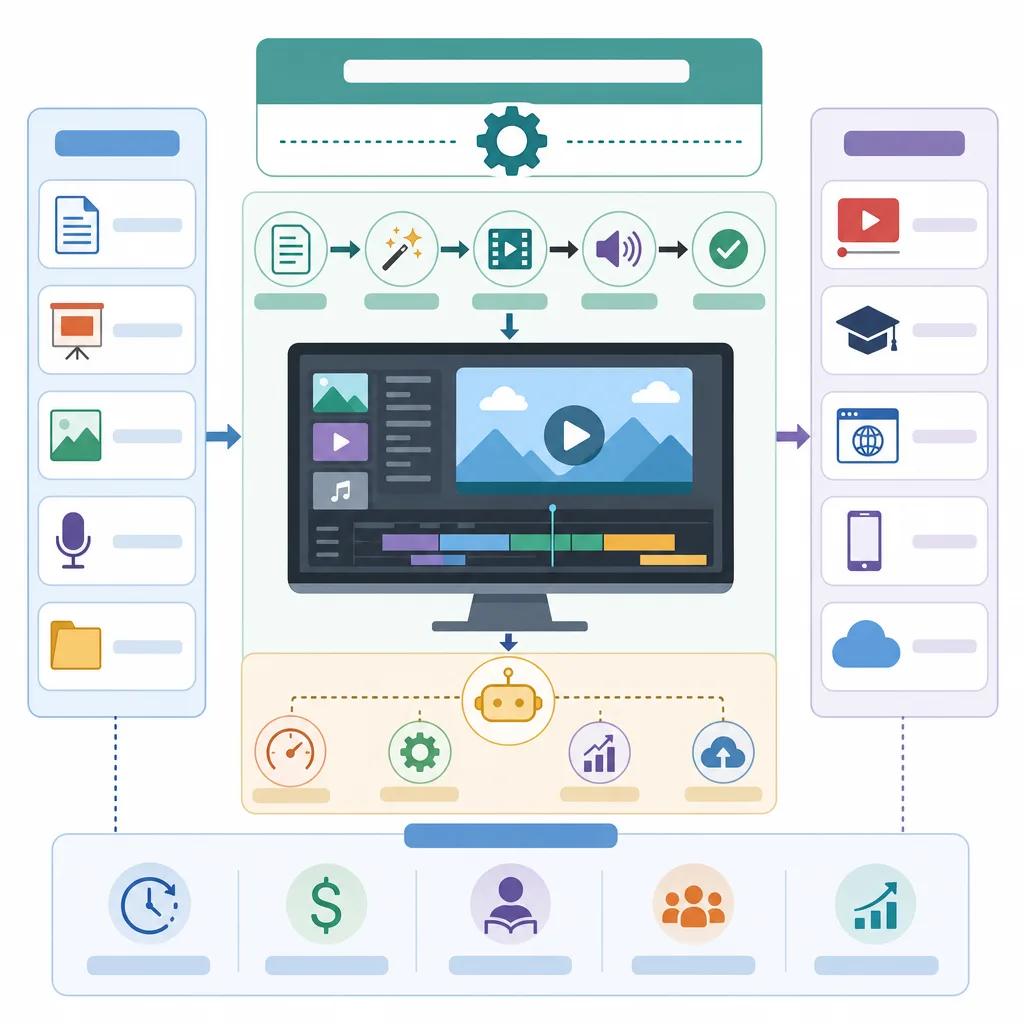 Diagram explaining automation in video production for education