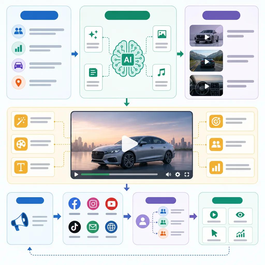 Diagram explaining automotive marketing using ai videos