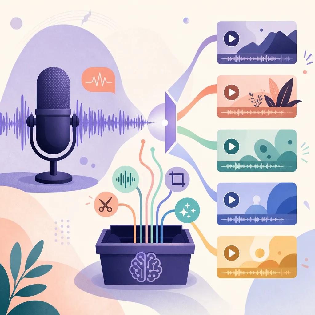 Illustration related to best ai tools for creating podcast clips