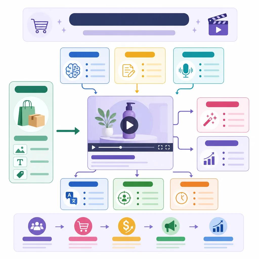 Diagram explaining best ai tools for ecommerce video ads