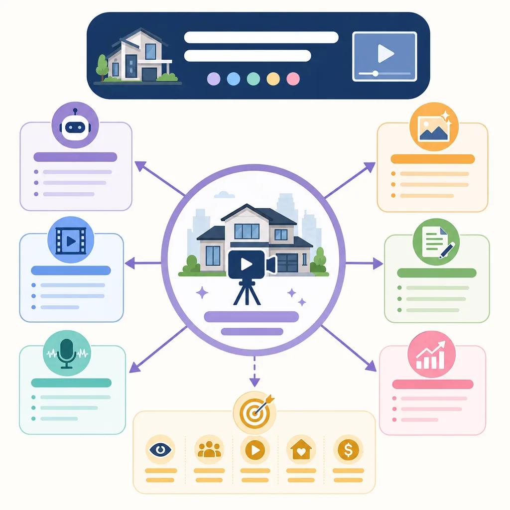 Diagram explaining best ai tools for real estate video marketing