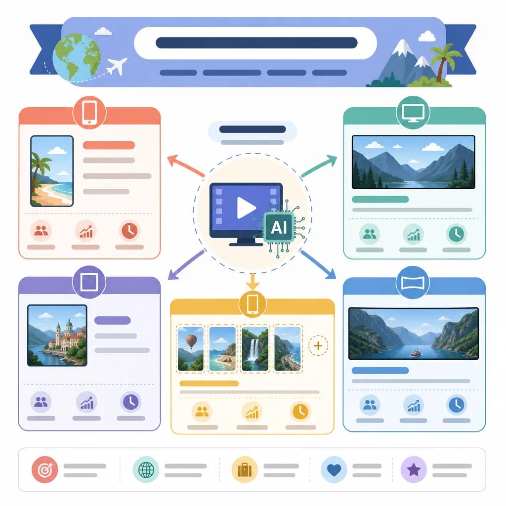 Diagram explaining best ai video formats for travel content