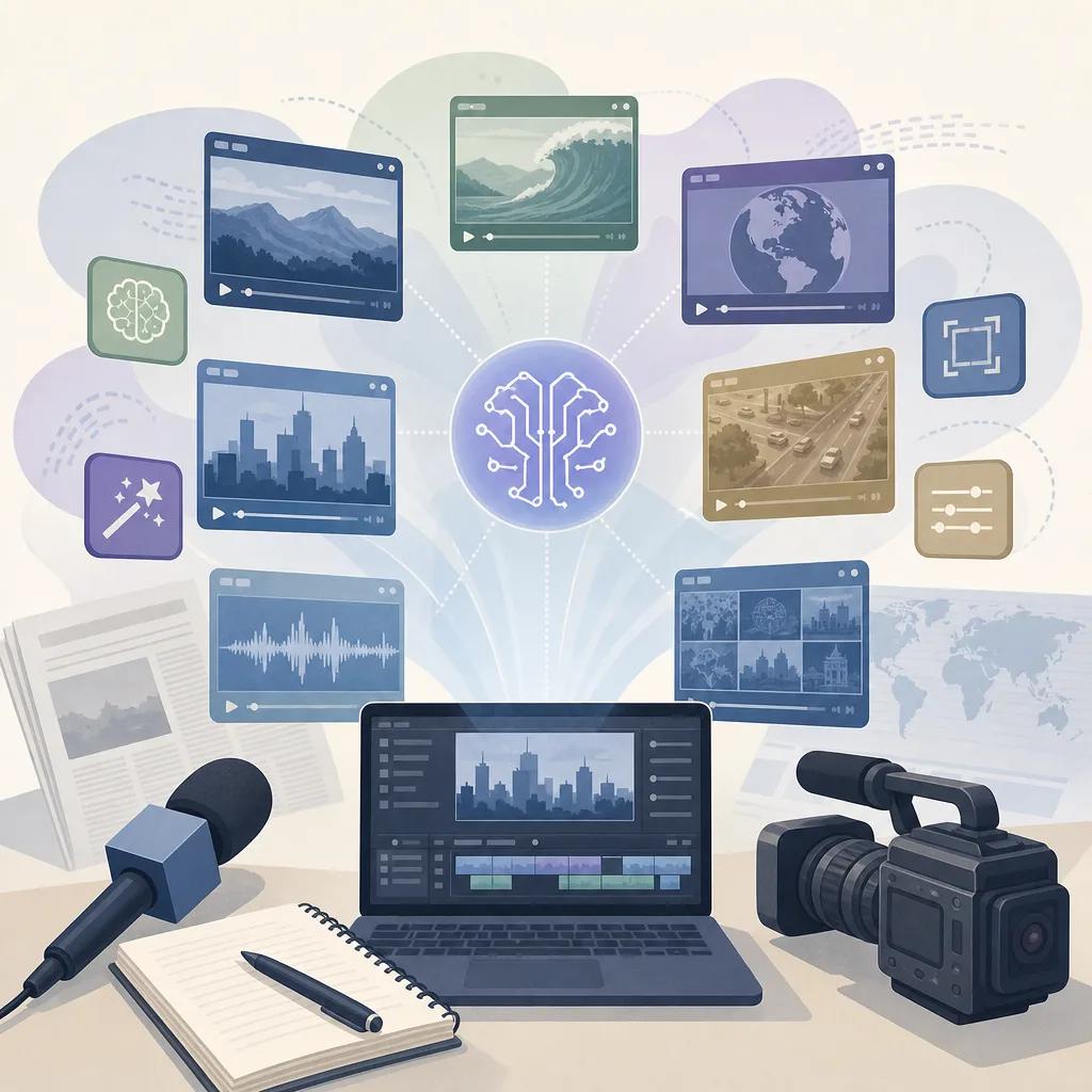 Illustration related to best ai video platforms for journalists