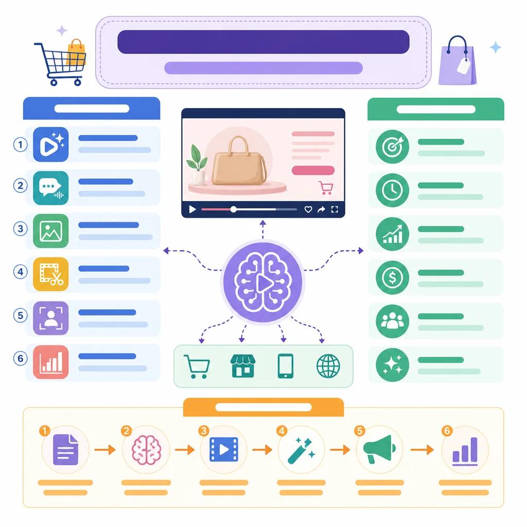 Diagram explaining best ai video tools for e-commerce advertising