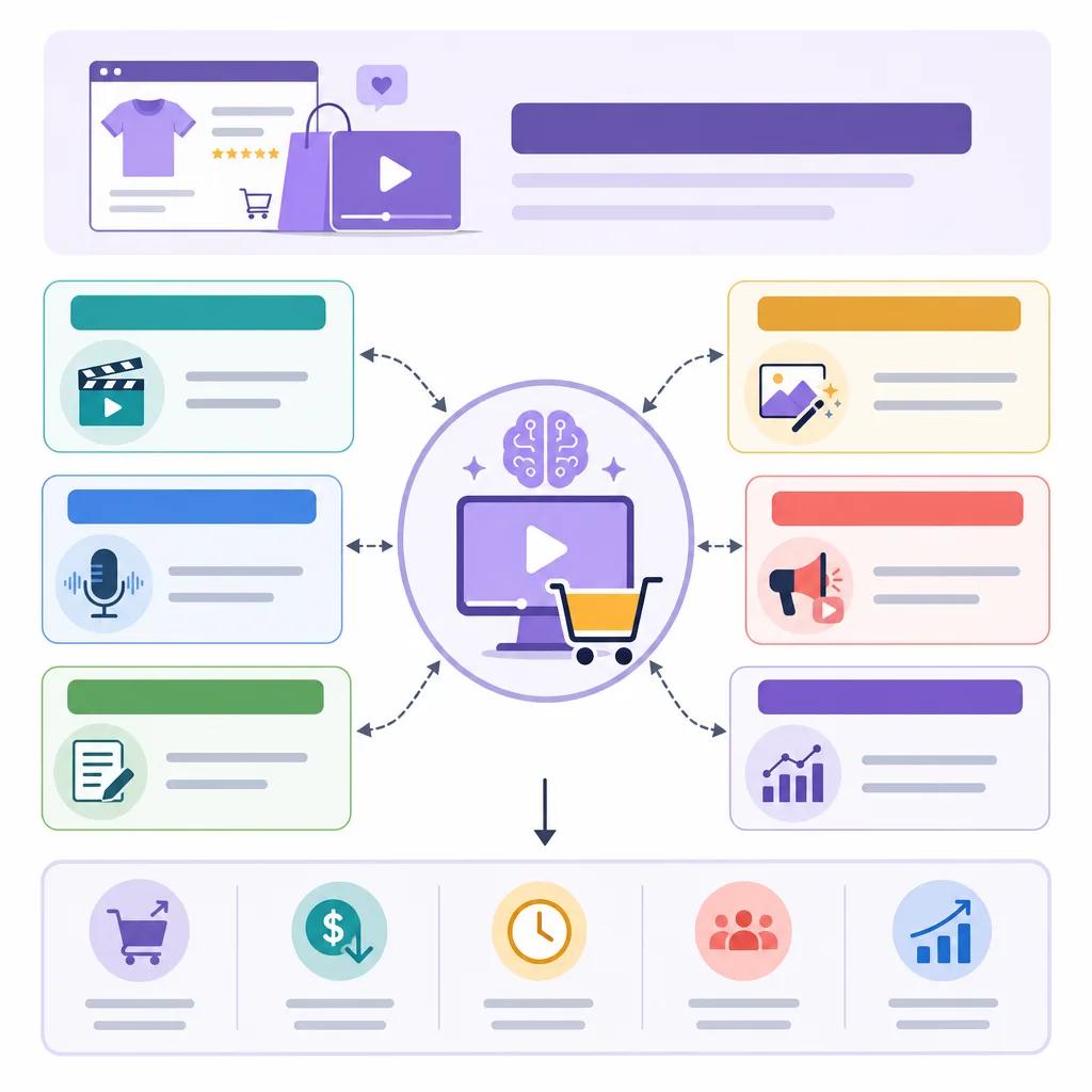 Diagram explaining best ai video tools for e-commerce