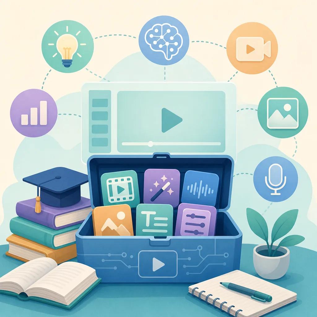 Illustration related to best ai video tools for educational content