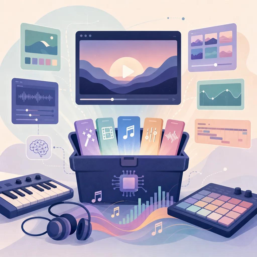 Illustration related to best ai video tools for music creators