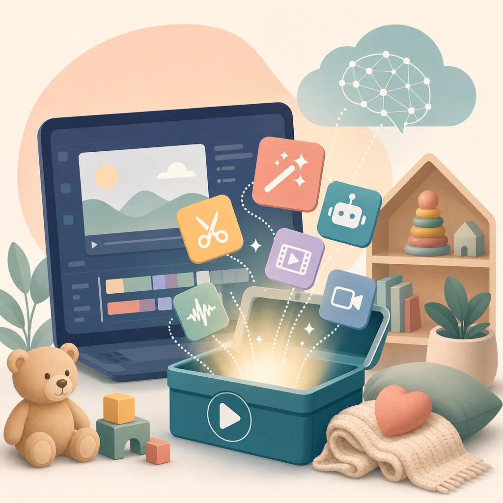 Illustration related to best ai video tools for parenting content