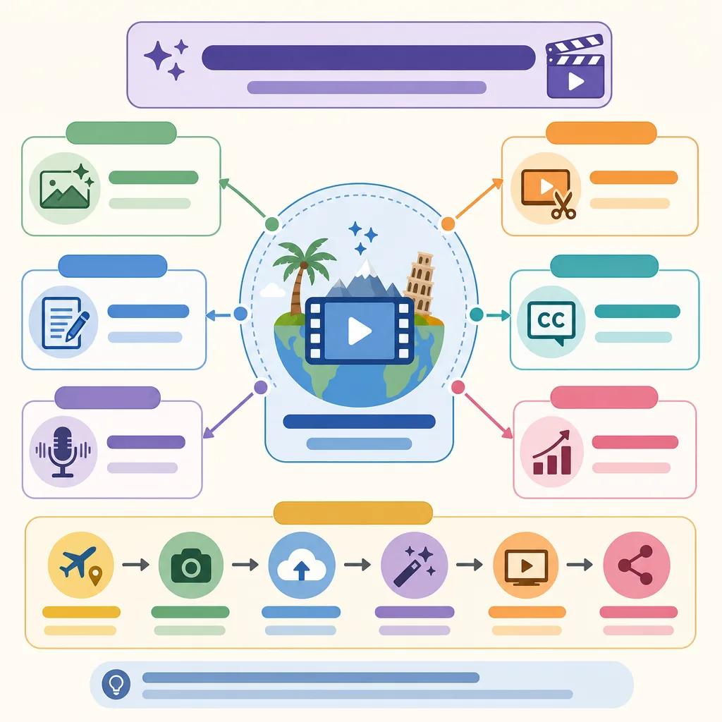 Diagram explaining best ai video tools for travel content