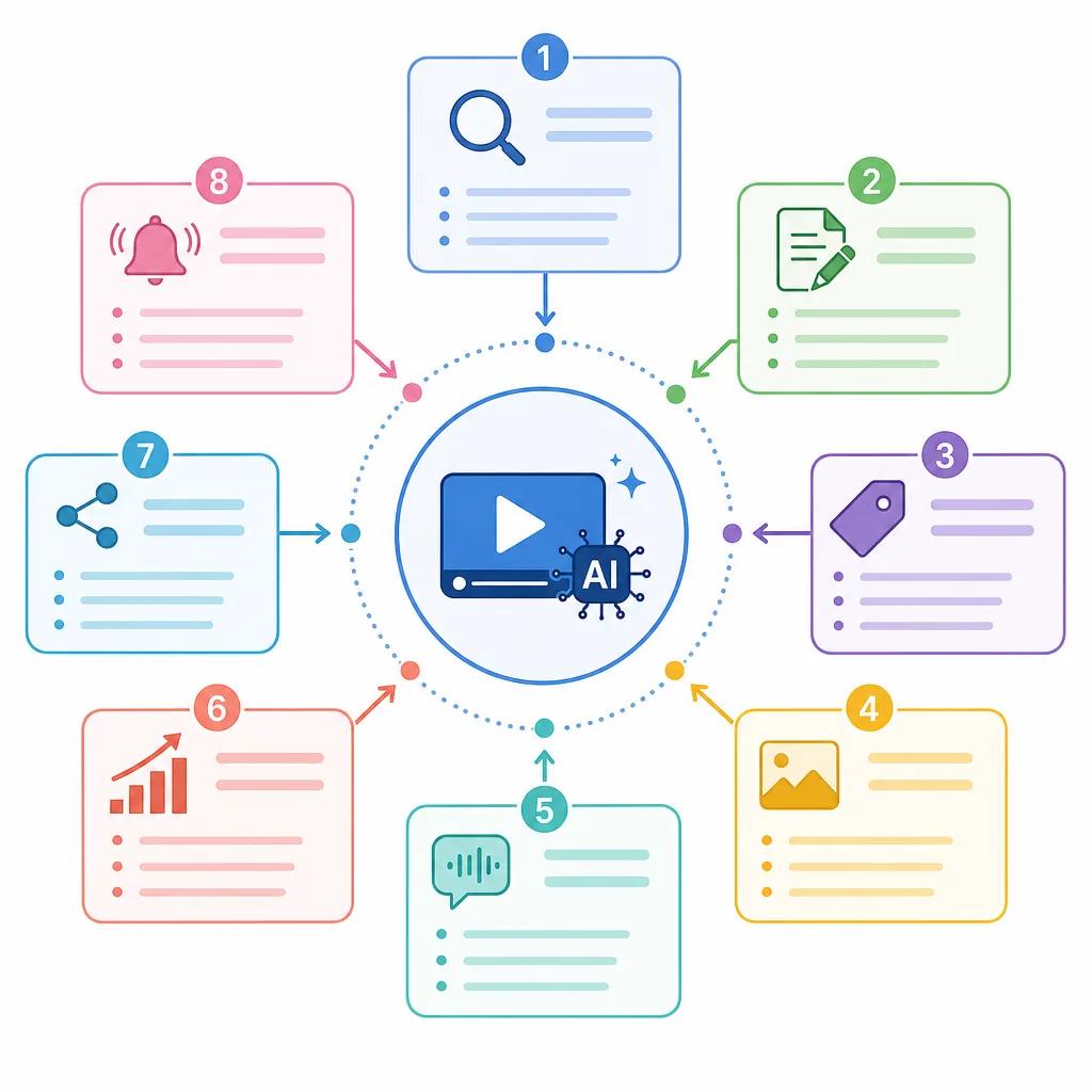 Diagram explaining best practices for ai video seo