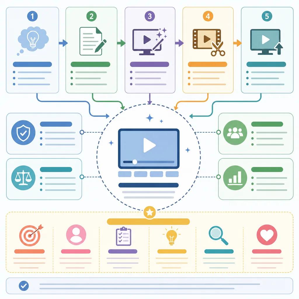 Diagram explaining best practices for ai video content creation