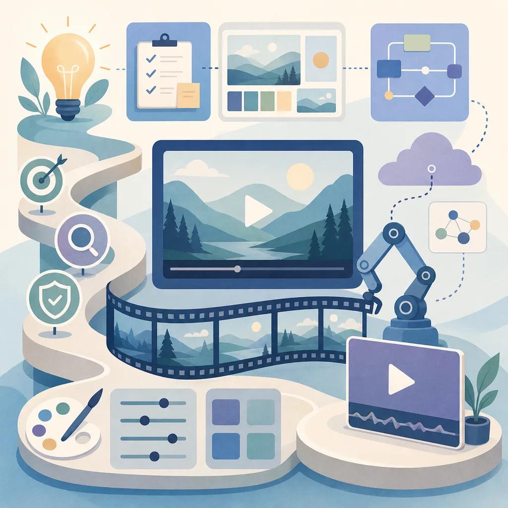 Illustration related to best practices for ai video content creation