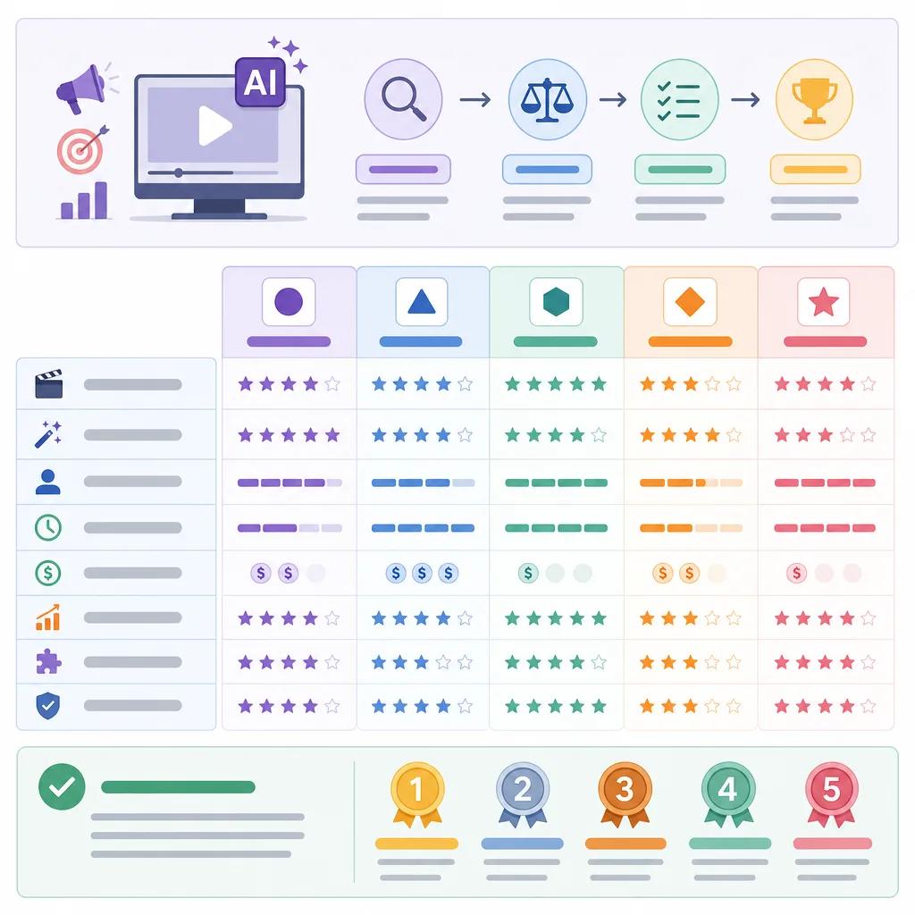 Diagram explaining compare ai video platforms for marketing