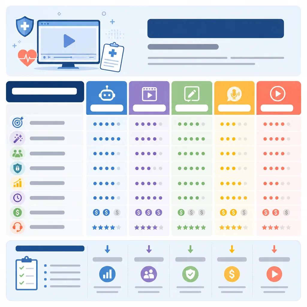 Diagram explaining compare ai video tools for healthcare marketing
