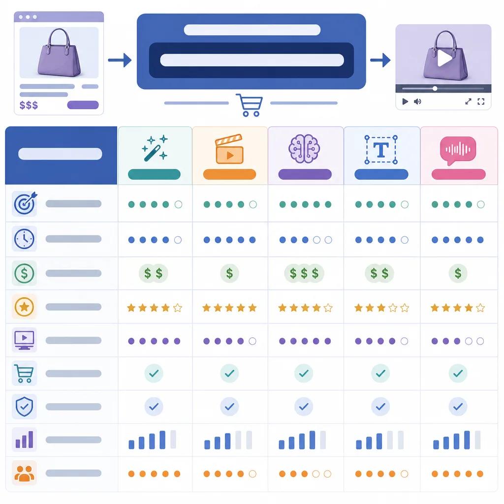Diagram explaining comparing ai video tools for ecommerce
