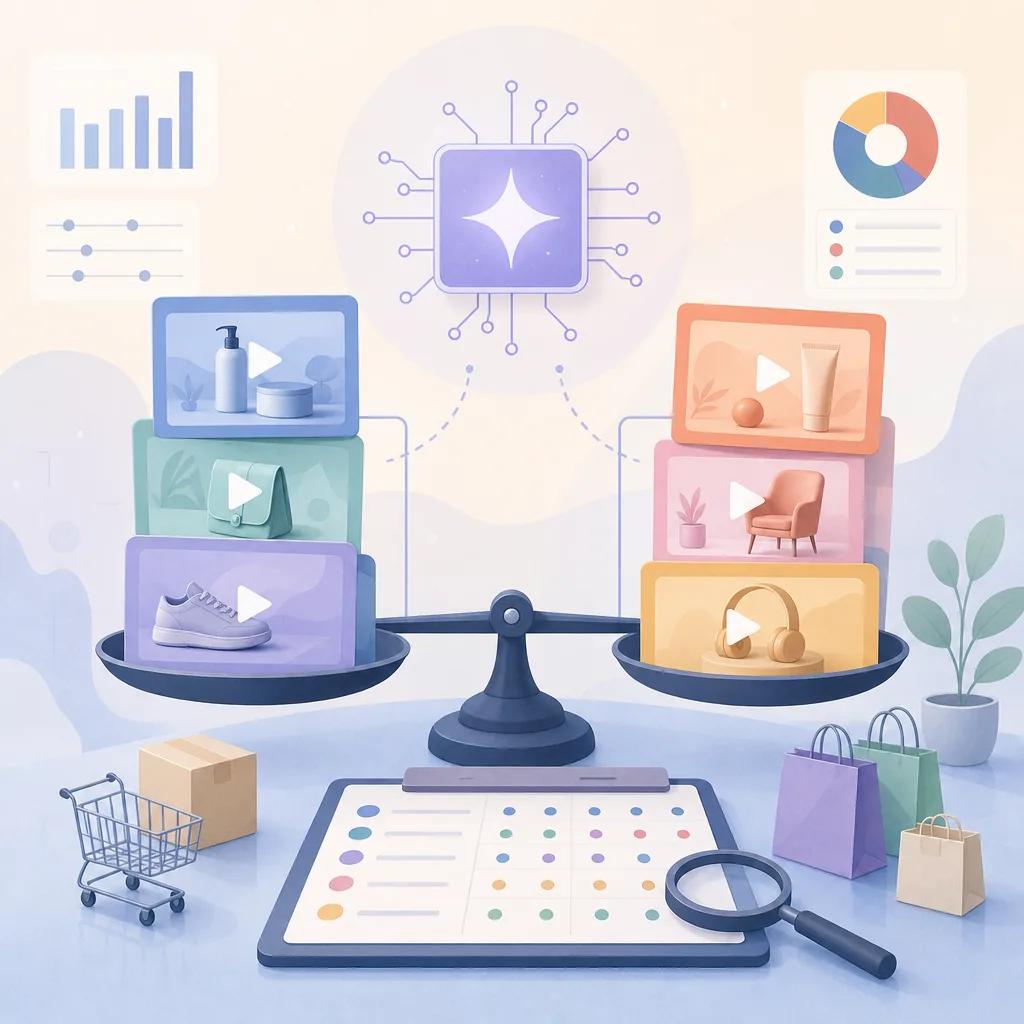 Illustration related to comparing ai video tools for ecommerce
