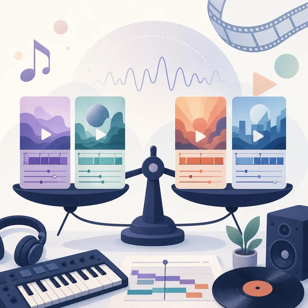 Illustration related to comparing ai video tools for music creators