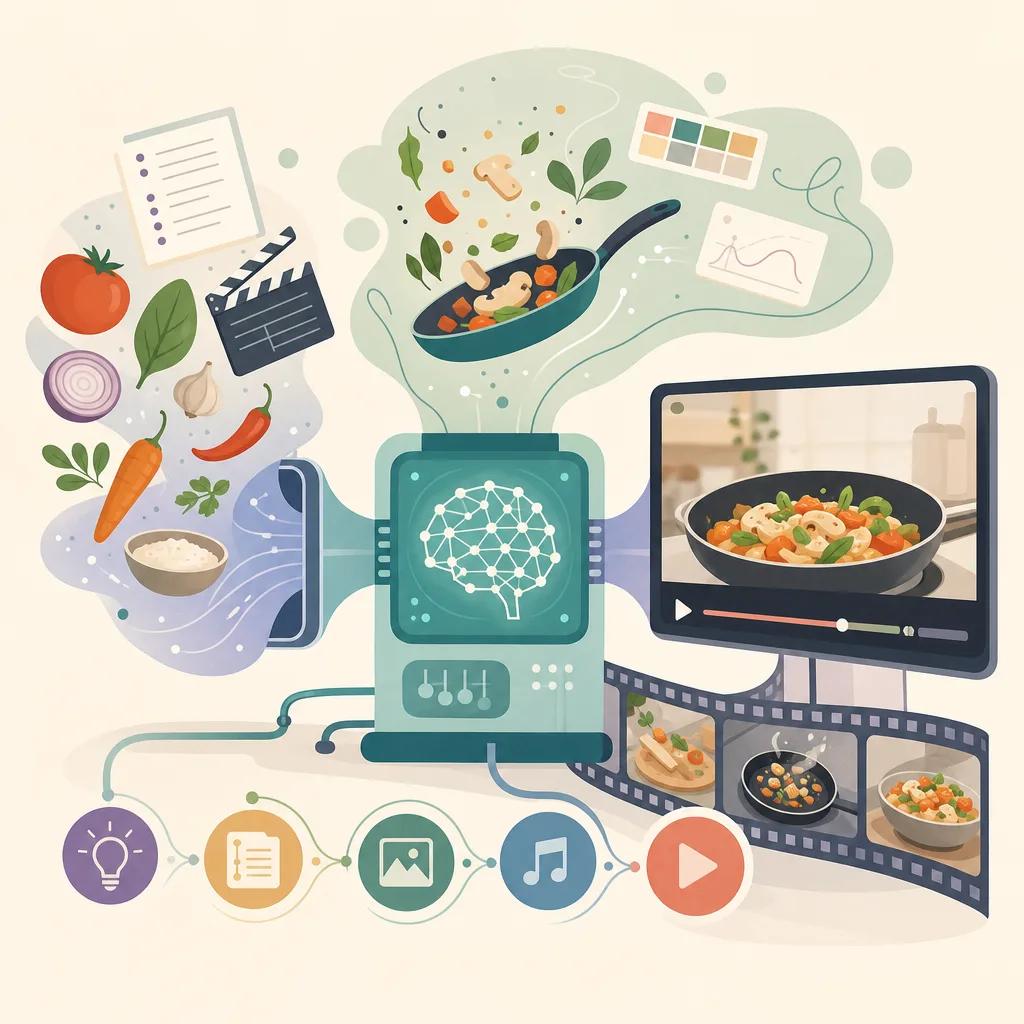 Illustration related to how to create ai-driven cooking videos