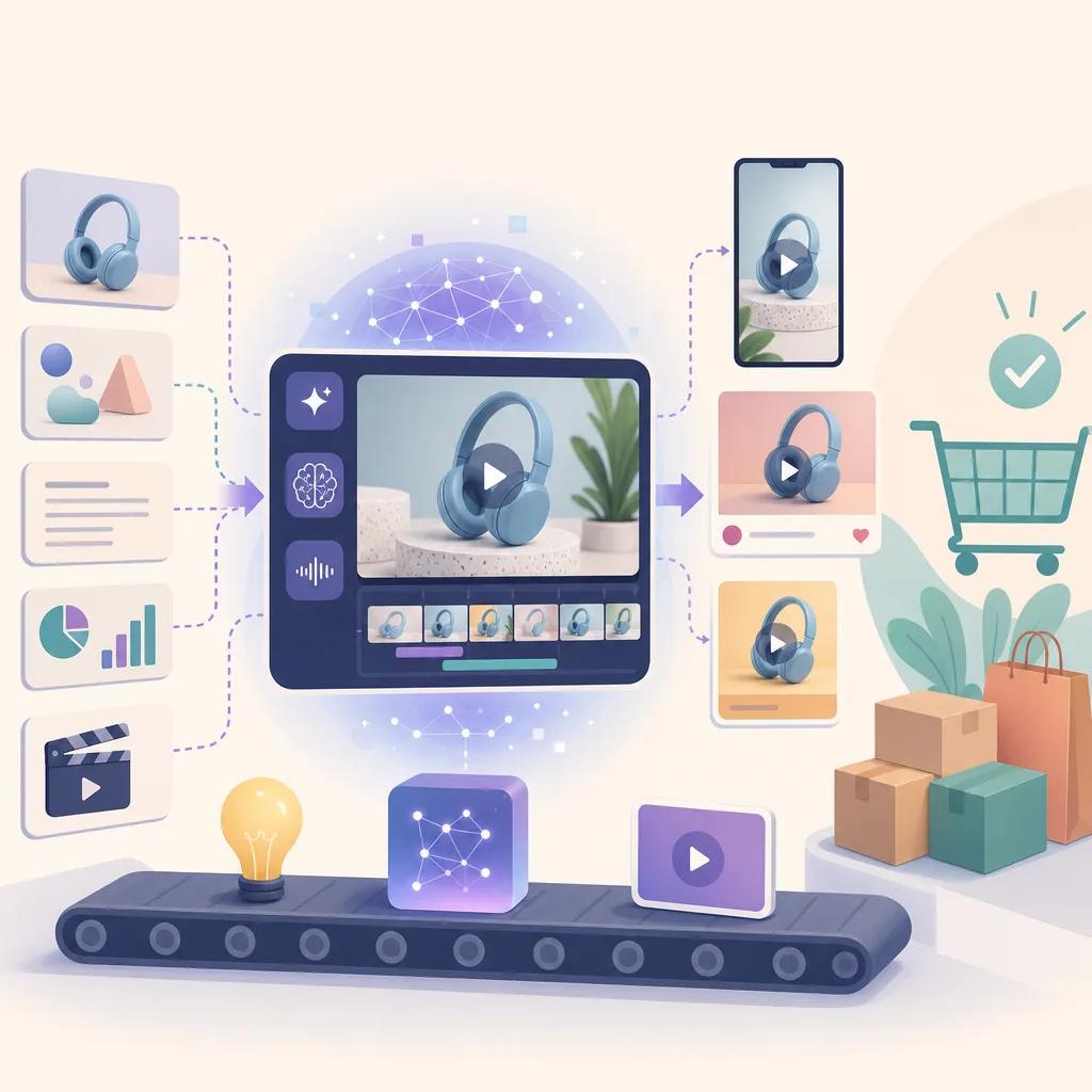Illustration related to how to create ai video ads for ecommerce
