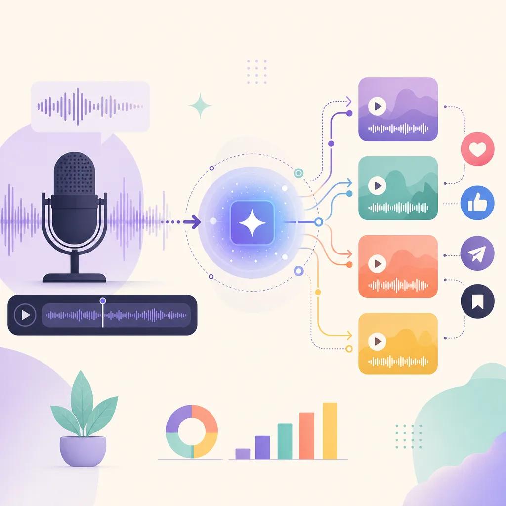 Illustration related to how to create dynamic podcast clips with ai