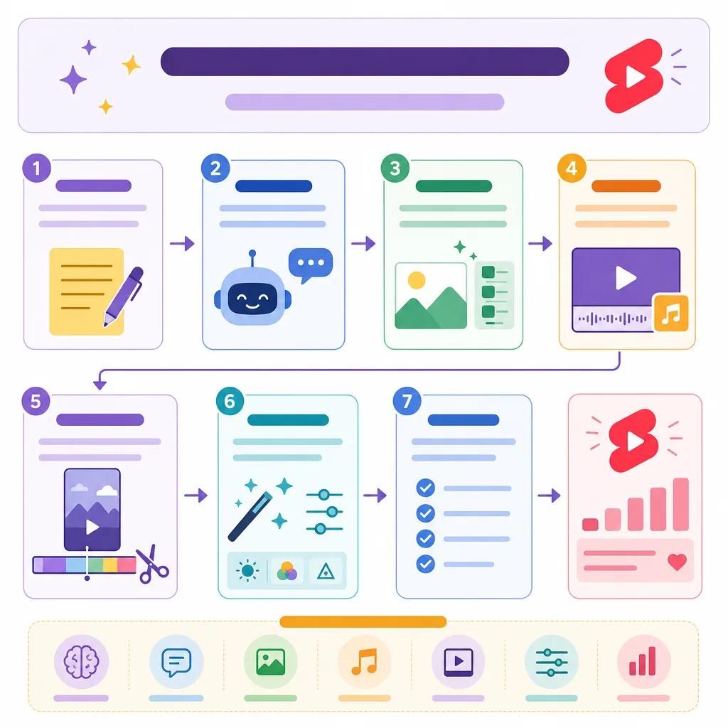Diagram explaining creating youtube shorts with ai tools
