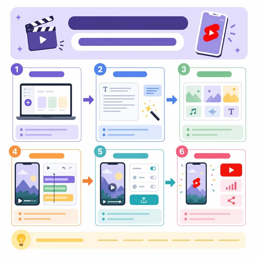 Diagram explaining how to create youtube shorts with vexub