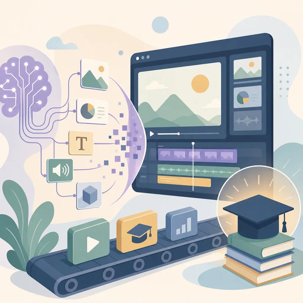 Illustration related to creating educational videos with ai tools