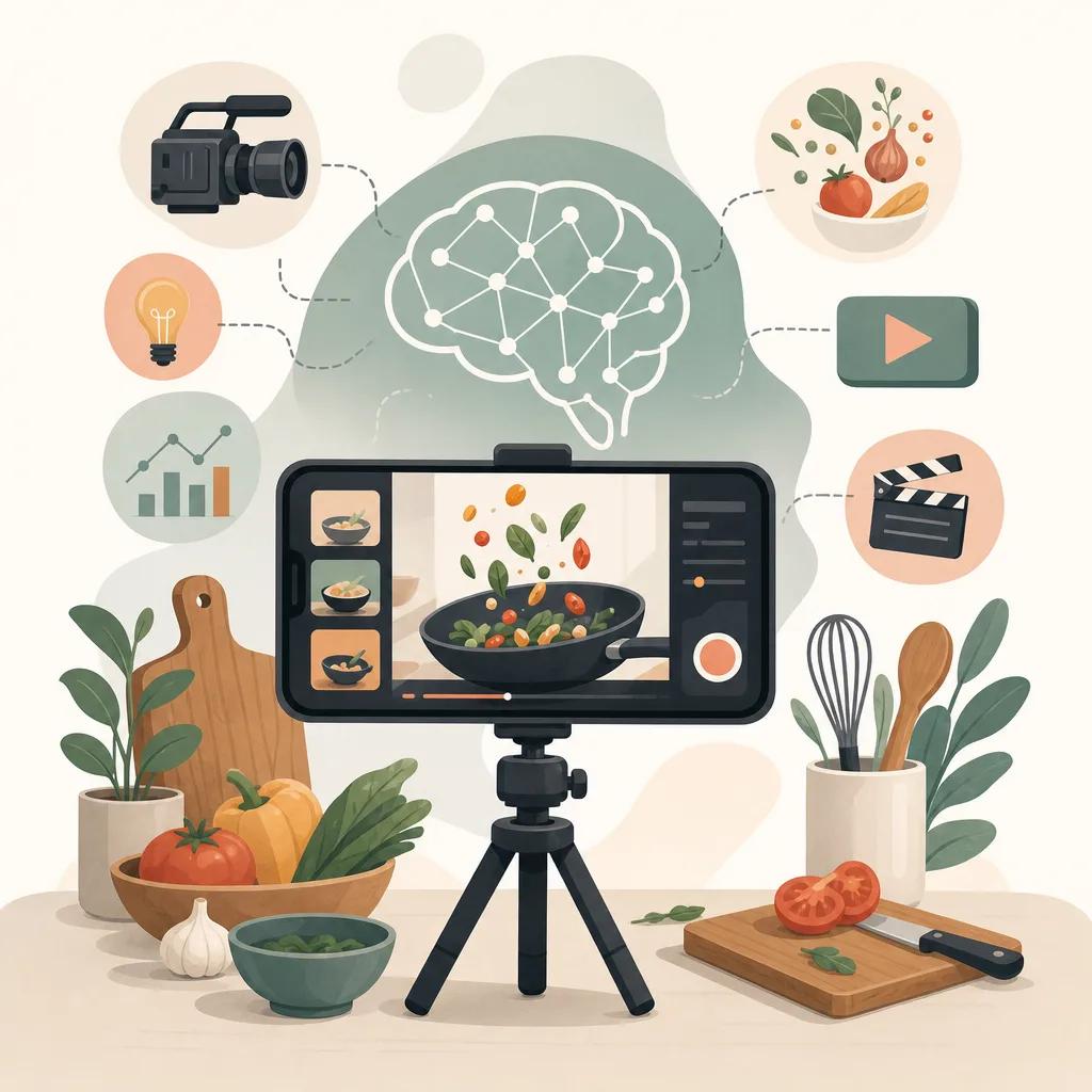 Illustration related to creating engaging cooking videos with ai