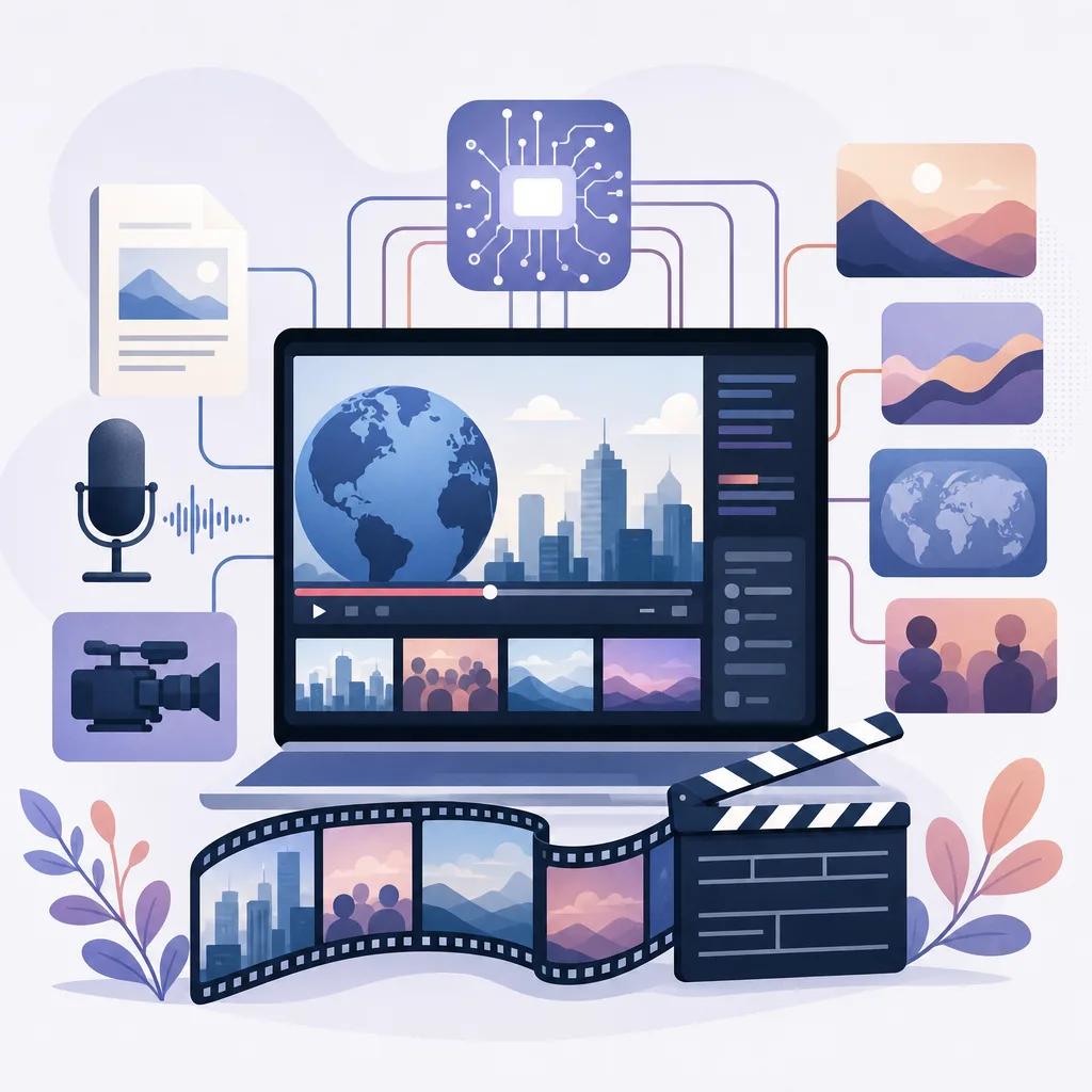 Illustration related to creating engaging news videos with ai tools
