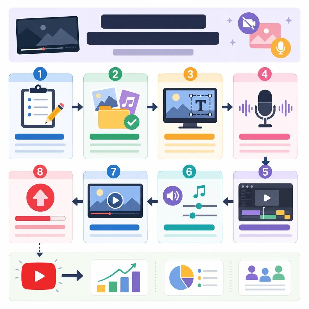 Diagram explaining creating faceless videos for youtube