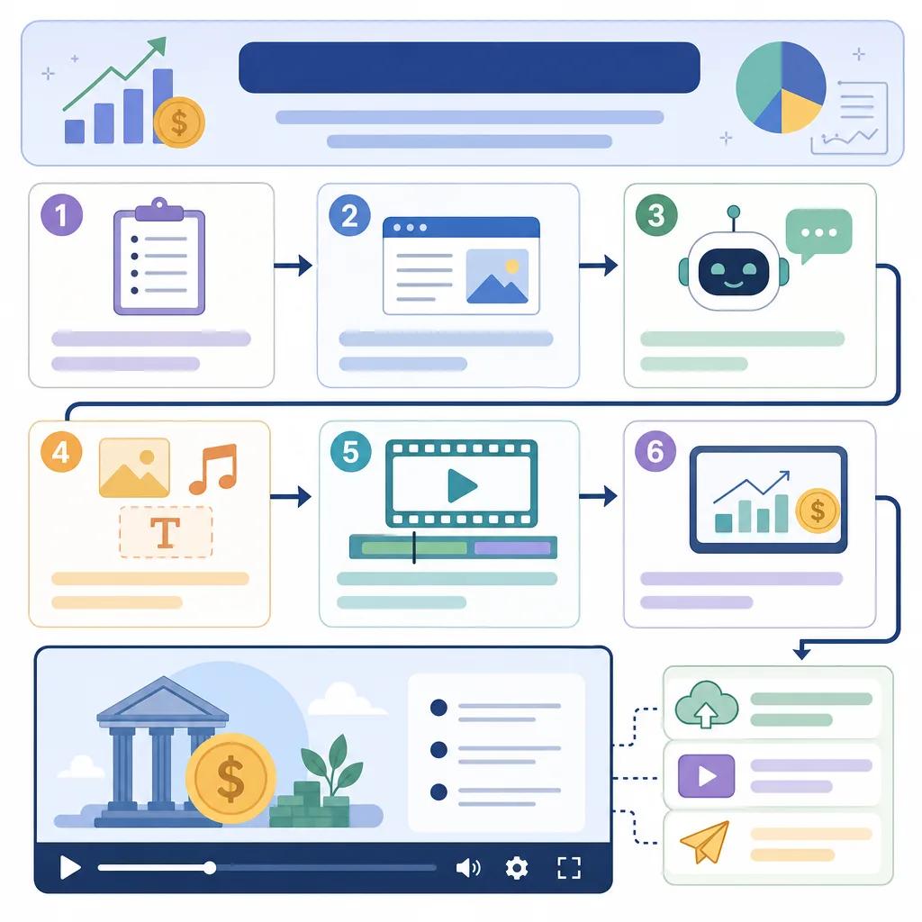 Diagram explaining creating financial explainer videos with ai