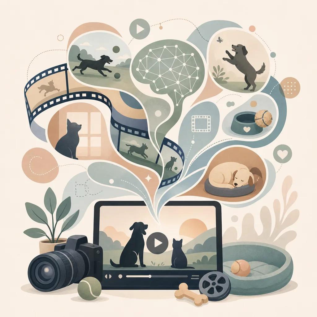 Illustration related to creative ai video ideas for pet brands