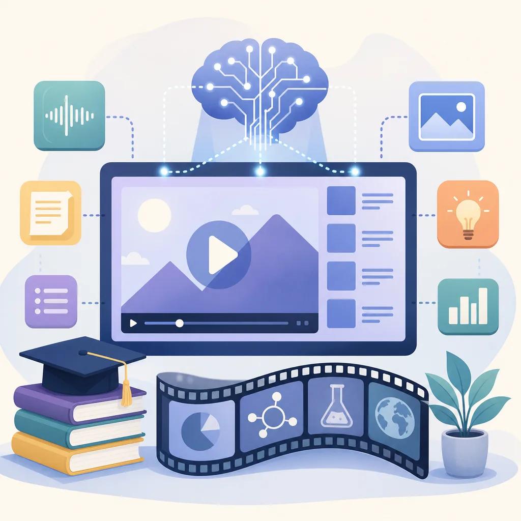Illustration related to how to enhance educational videos with AI