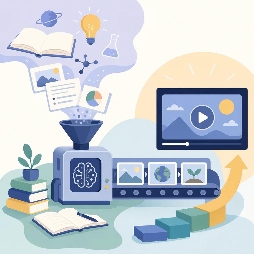Illustration related to how to create ai videos for educational purposes