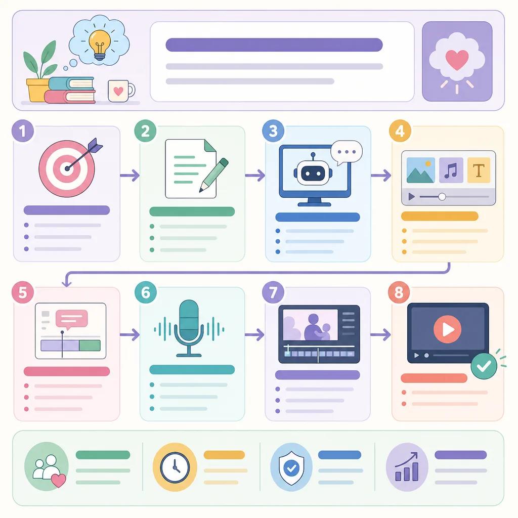 Diagram explaining how to create ai videos for parenting tips