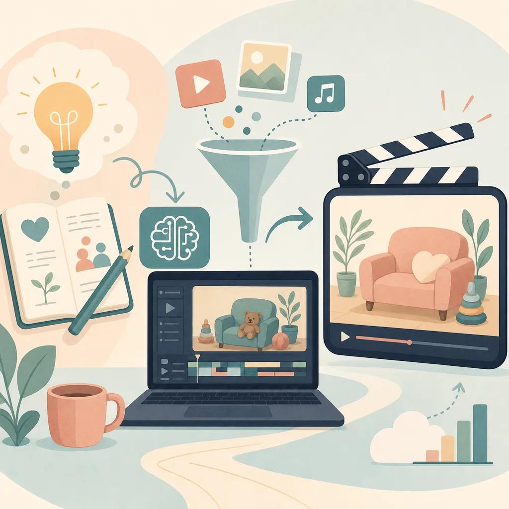 Illustration related to how to create ai videos for parenting tips