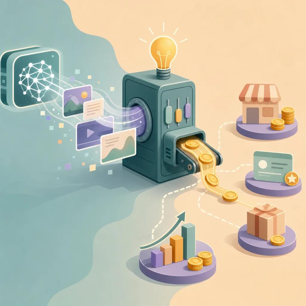 Illustration related to how to monetize AI-generated content