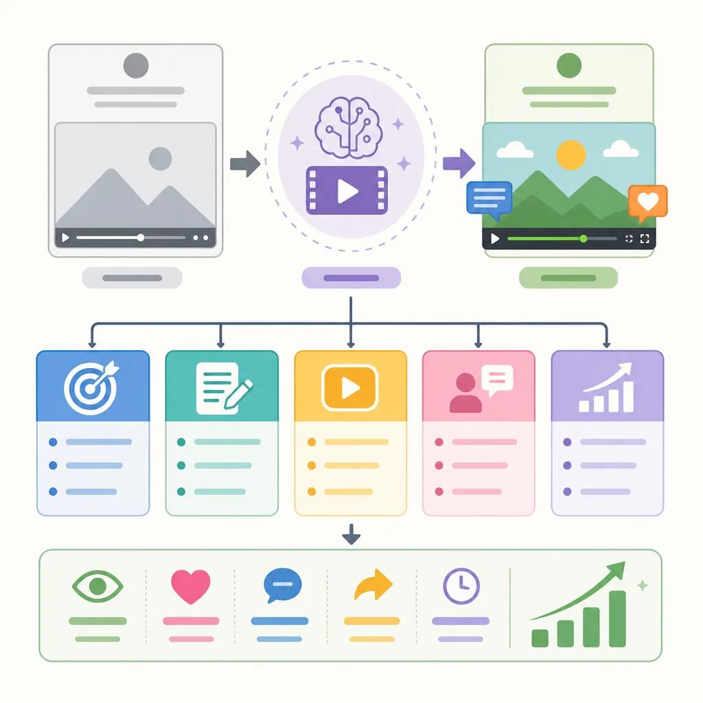 Diagram explaining improving viewer engagement in ai videos
