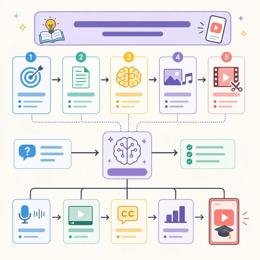 Diagram explaining making educational shorts with ai
