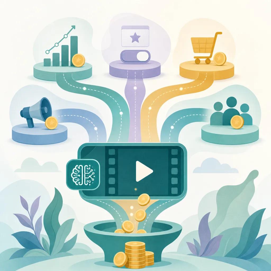 Illustration related to monetization strategies for ai video content