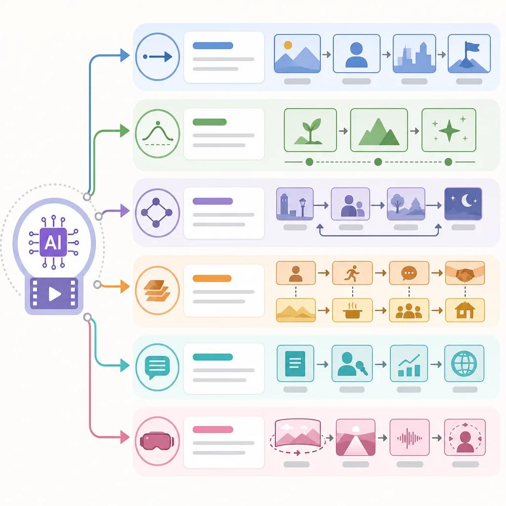 Diagram explaining narrative styles in ai video creation