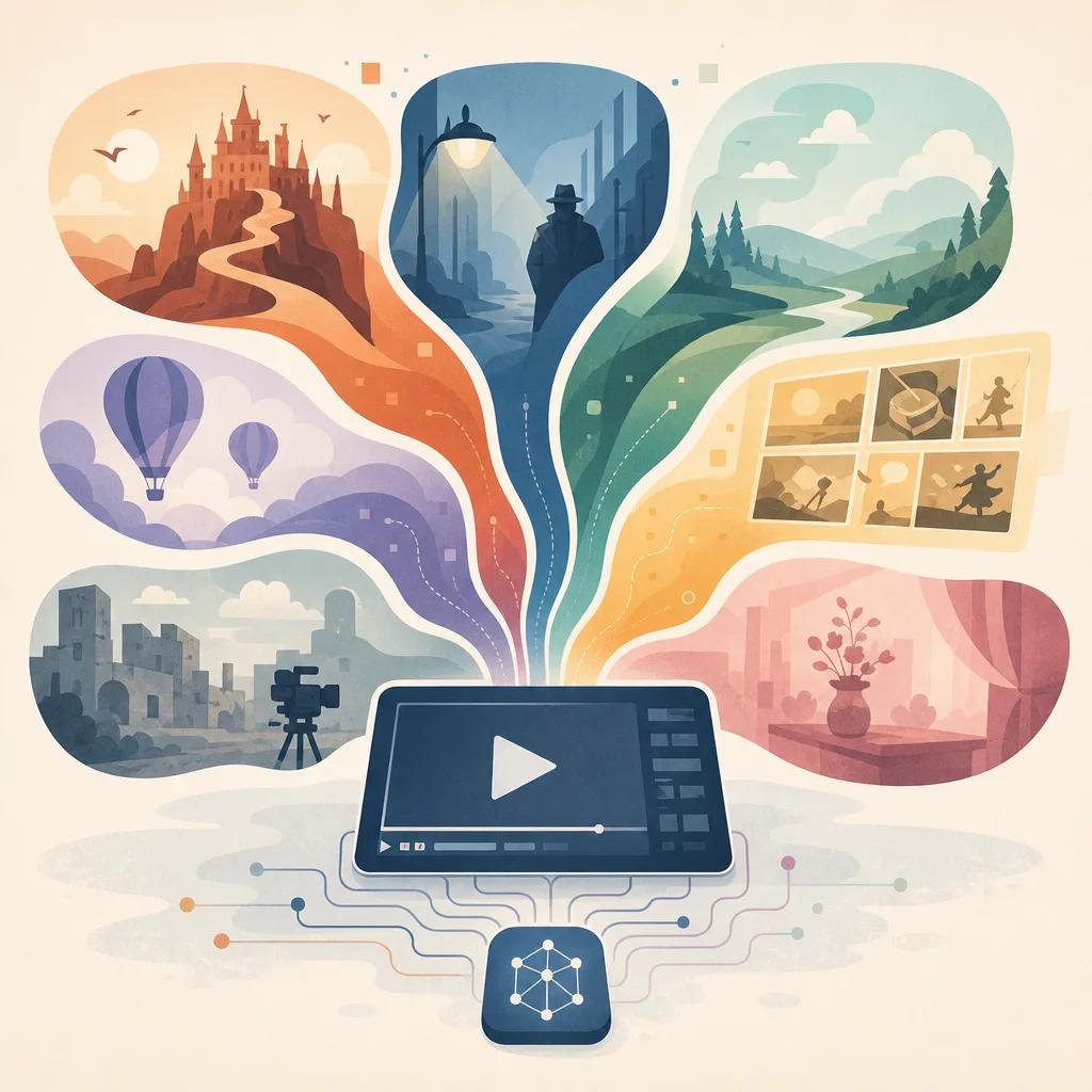 Illustration related to narrative styles in ai video creation
