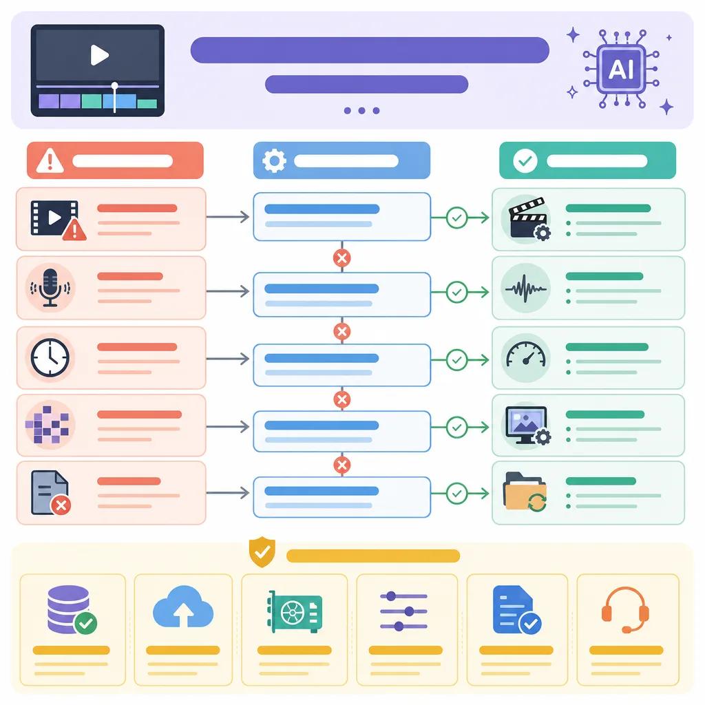 Diagram explaining troubleshooting ai video editing issues
