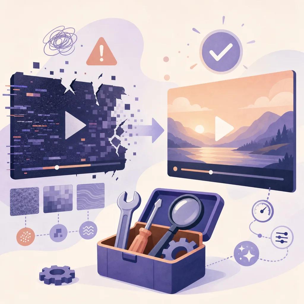 Illustration related to troubleshooting ai-generated video issues