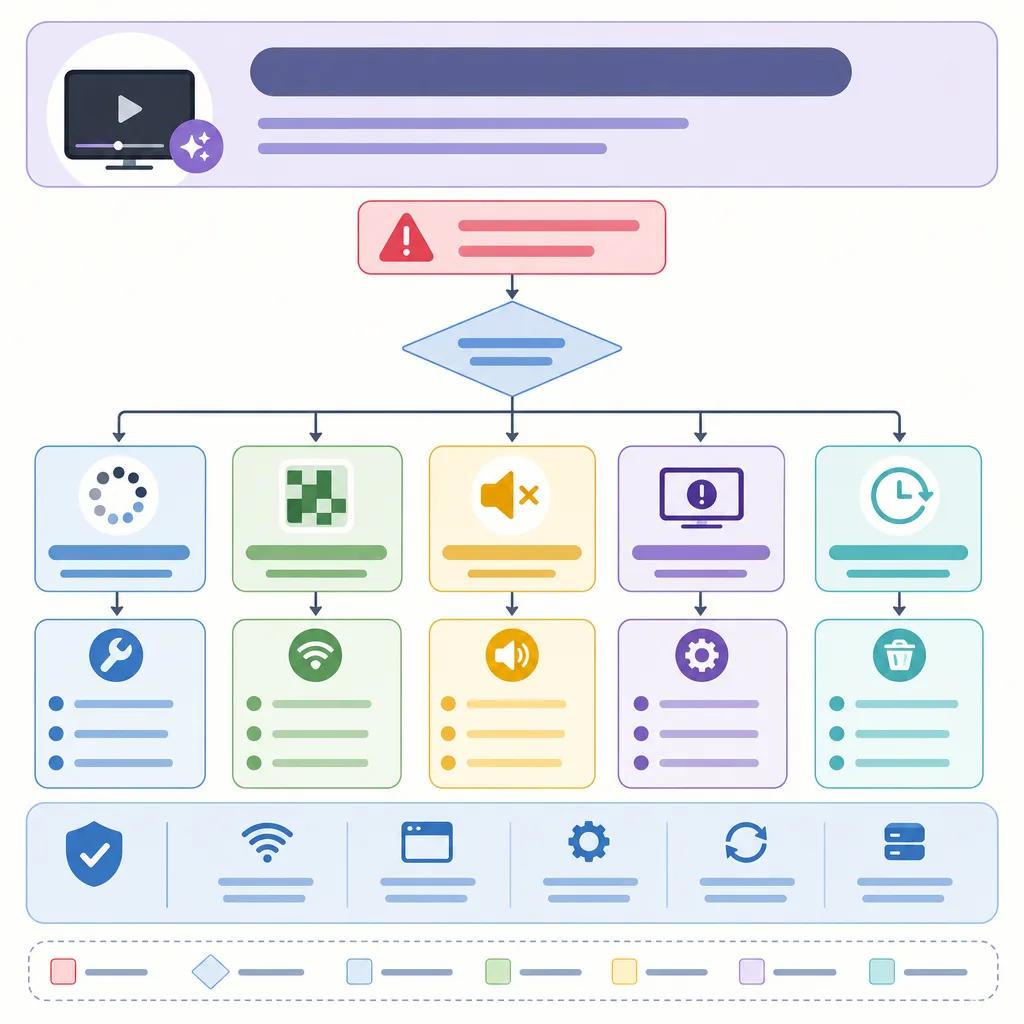 Diagram explaining troubleshooting common ai video playback issues