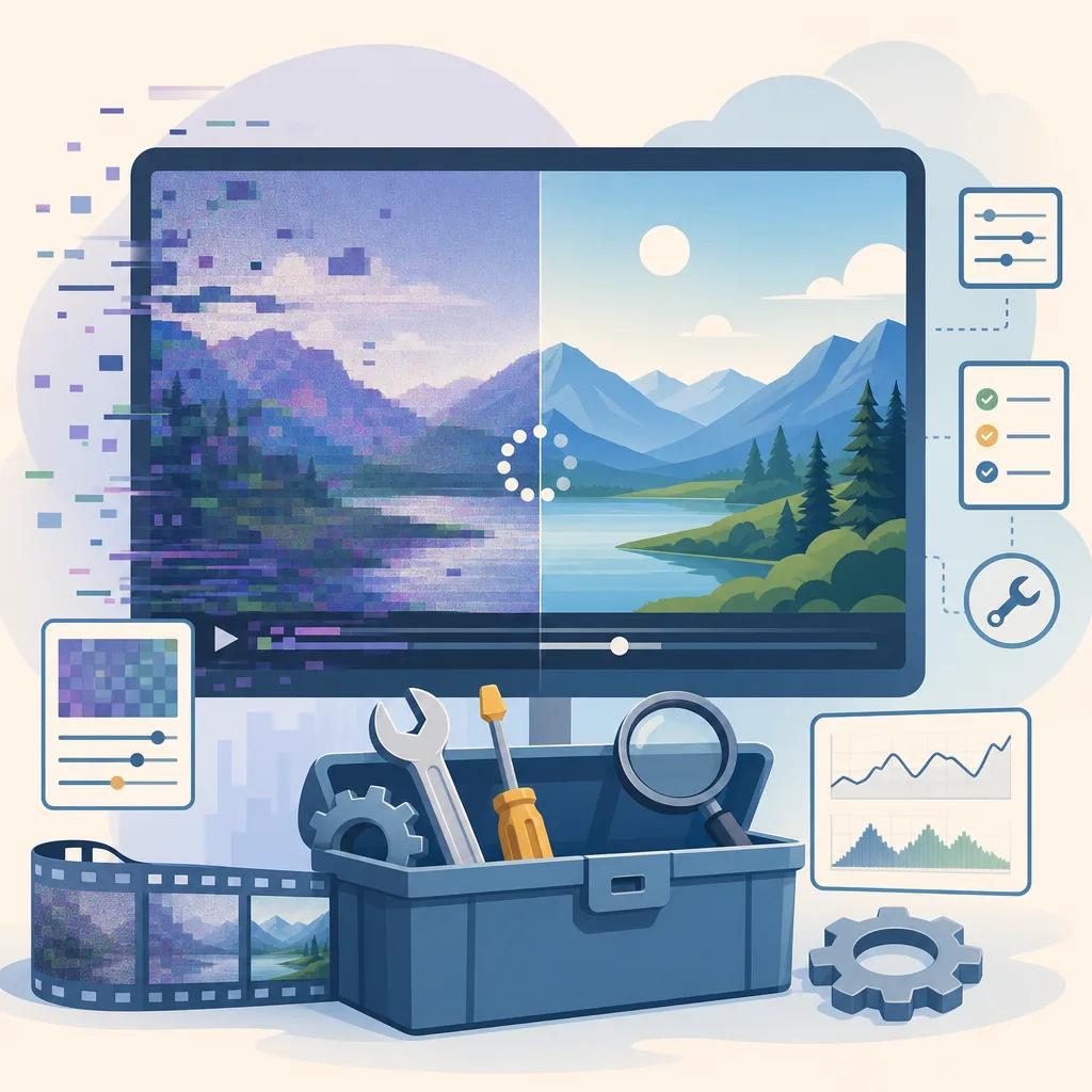 Illustration related to troubleshooting ai video quality problems