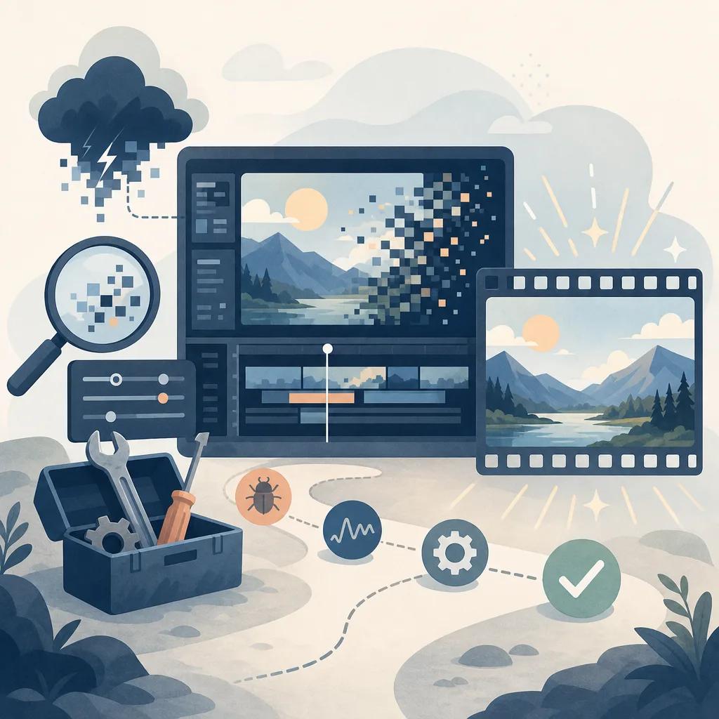 Illustration related to troubleshooting ai video rendering issues