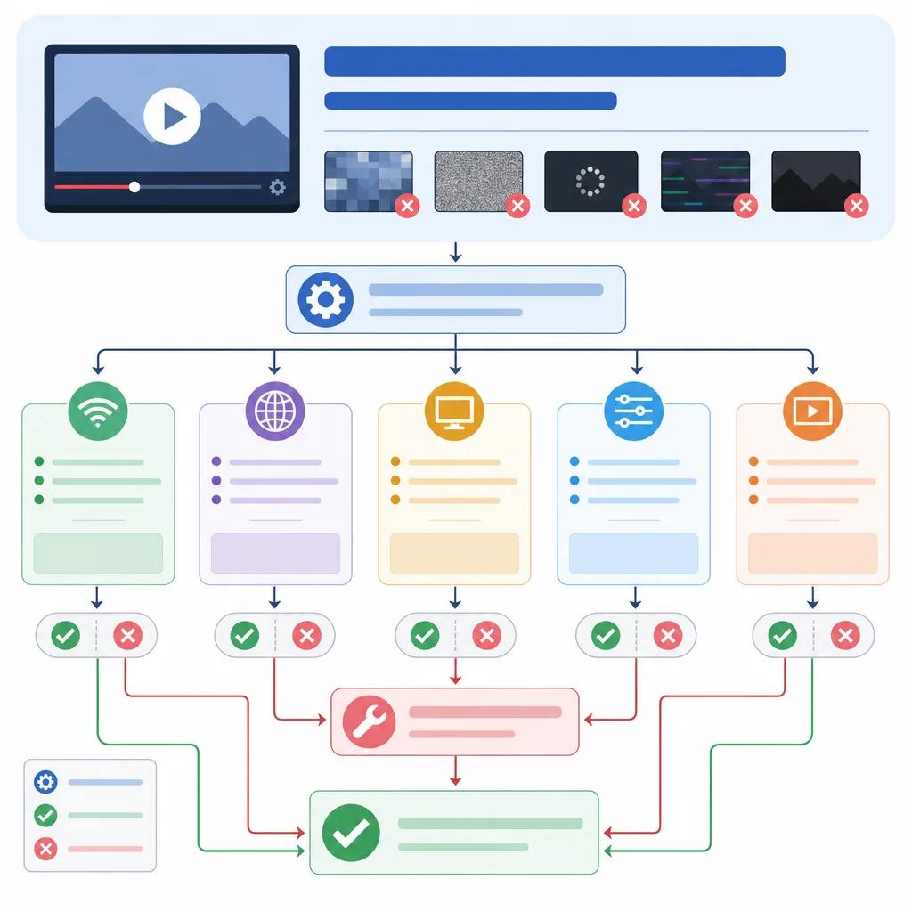 Diagram explaining troubleshooting video quality issues ai