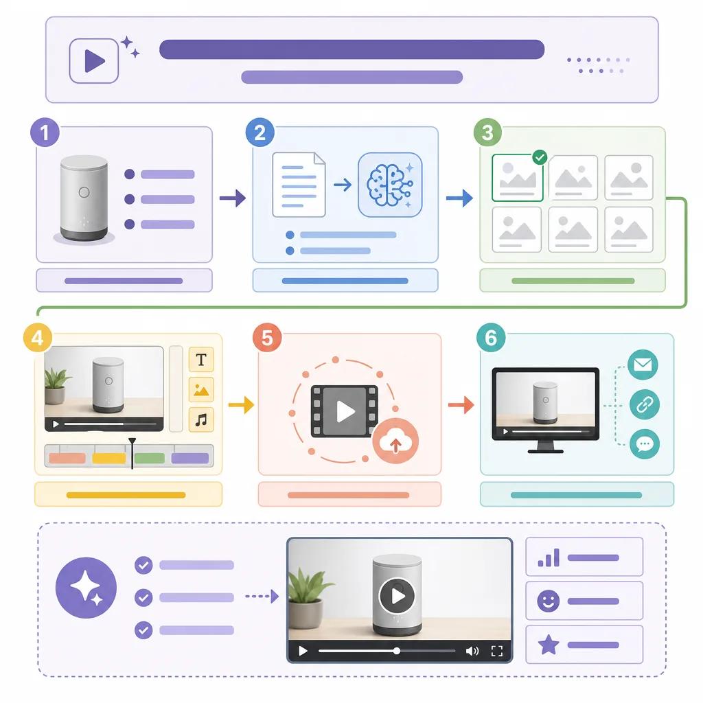 Diagram explaining how to use ai video in product demonstrations